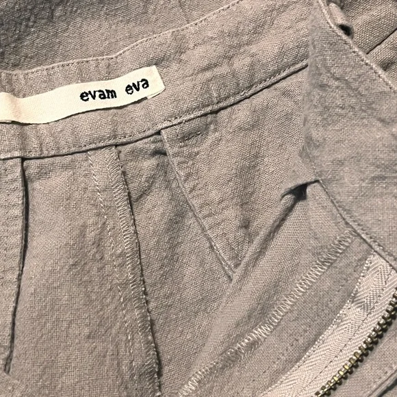 Evam Eva Linen-Cotton Tapered Trouser — Mauve Gray — Size 1 - Picture 6 of 7